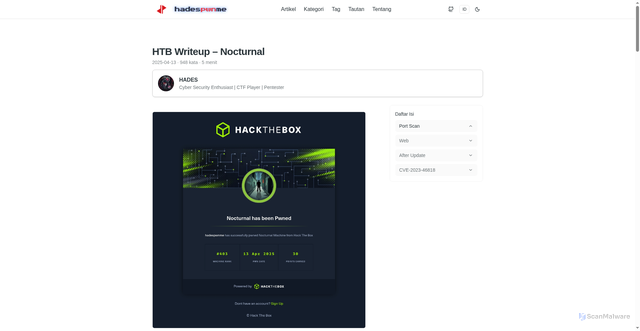 Security scan screenshot of https://hadespwnme.blog/posts/2025-04-13-nocturnal