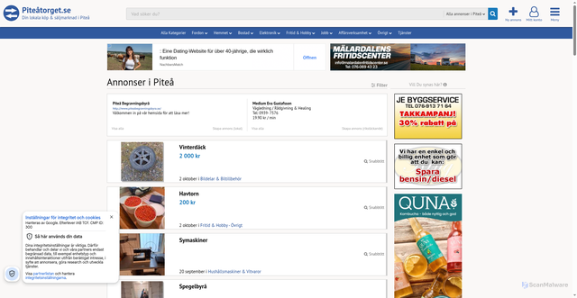 Security scan screenshot of https://piteatorget.se