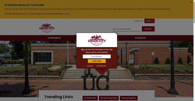 Security scan screenshot of https://www.unioncityga.gov/