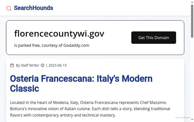 Security scan screenshot of https://florencecountywi.gov/