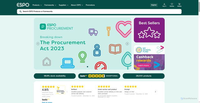 Security scan screenshot of https://www.espo.org/