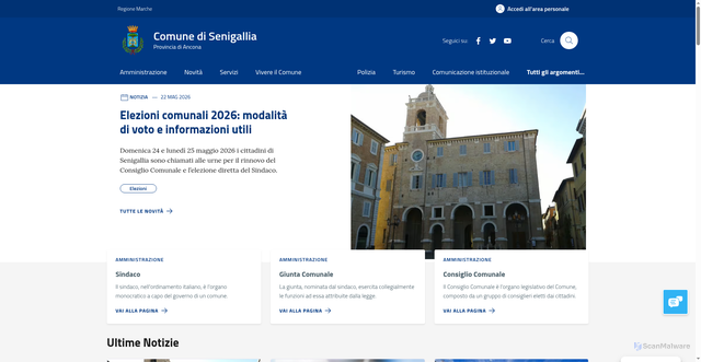 Security scan screenshot of https://www.comune.senigallia.an.it
