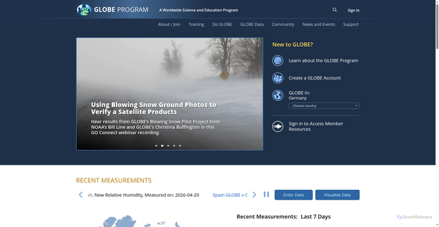 Security scan screenshot of https://globe.gov