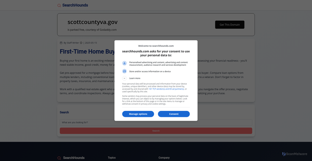 Security scan screenshot of https://scottcountyva.gov/