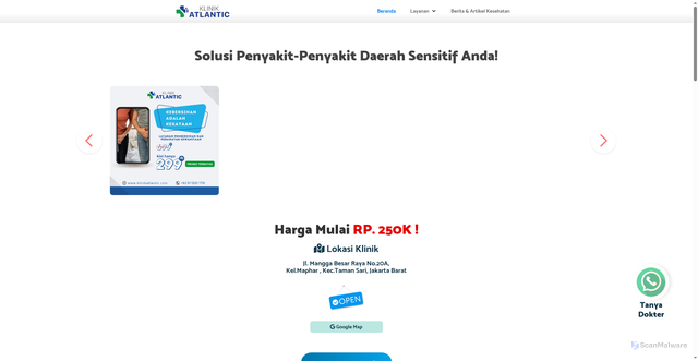 Security scan screenshot of http://klinikatlantic.com.pospajak.com/