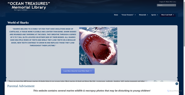 Security scan screenshot of https://otlibrary.com/resources/all-about-sharks/