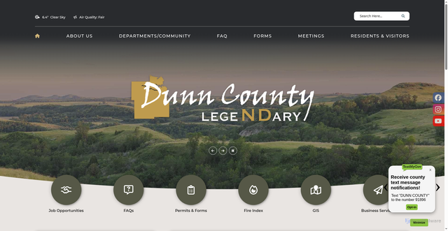 Security scan screenshot of https://dunncountynd.gov/