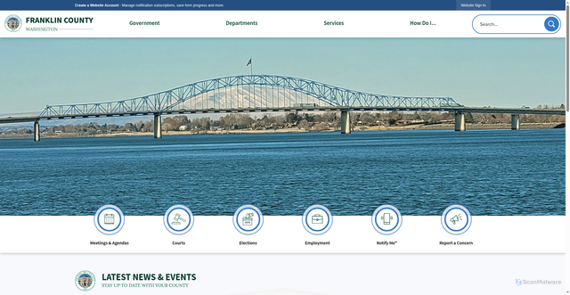 Security scan screenshot of https://franklincountywa.gov/