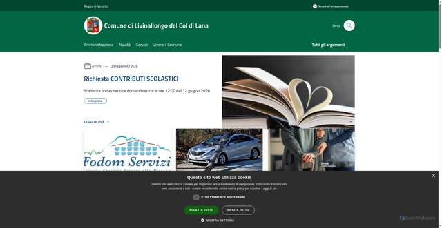 Security scan screenshot of https://www.comune.livinallongo.bl.it