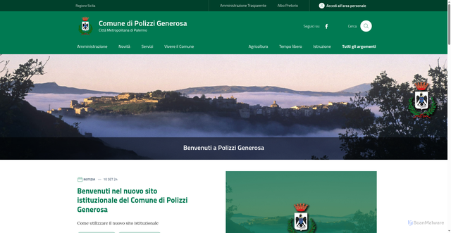 Security scan screenshot of https://www.comune.polizzi.pa.it/