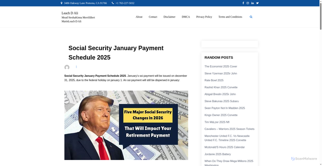 Security scan screenshot of https://leachdali.pages.dev/uktzo-social-security-january-payment-schedule-2025-nwfps/