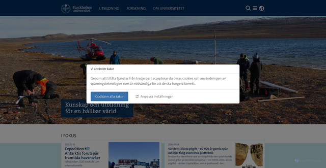 Security scan screenshot of https://www.su.se