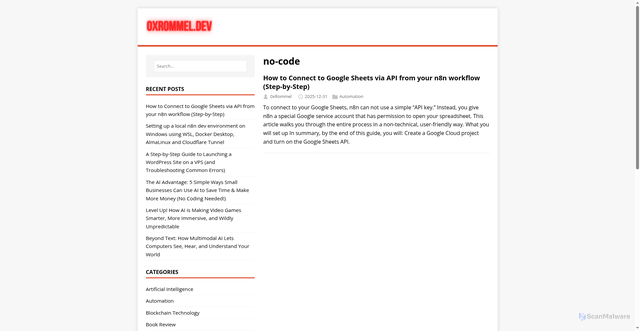 Security scan screenshot of https://0xrommel.pages.dev/tags/no-code/