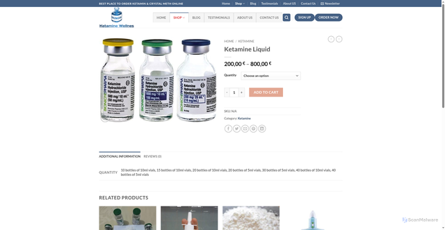 Security scan screenshot of https://ketaminewellnes.com/ketamine-liquid/