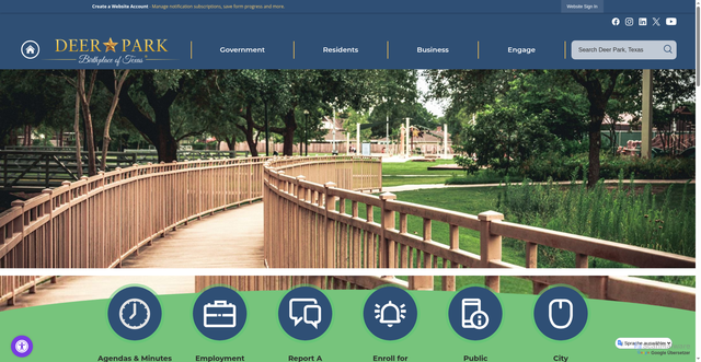 Security scan screenshot of https://deerparktx.gov/