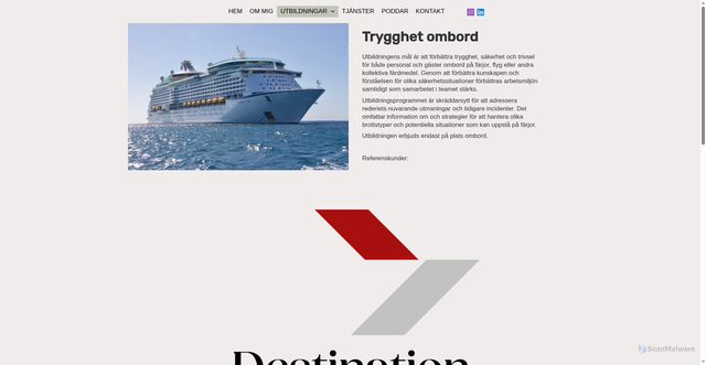 Security scan screenshot of https://trygghetombord.se