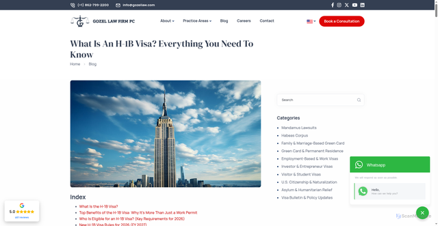 Security scan screenshot of https://www.gozellaw.com/blog/what-is-an-h-1b-visa-everything-you-need-to-know