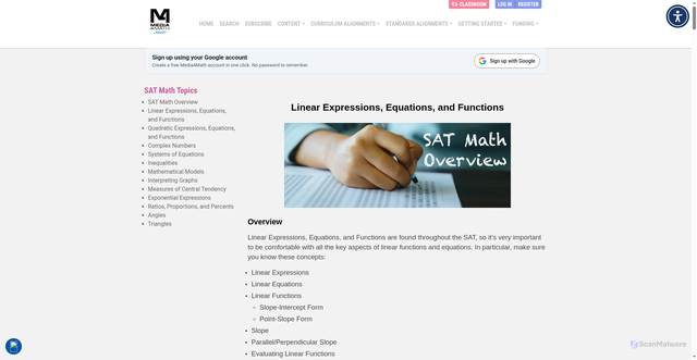 Security scan screenshot of https://www.media4math.com/SATMathOverview--LinearExpressionsEquationsFunctions