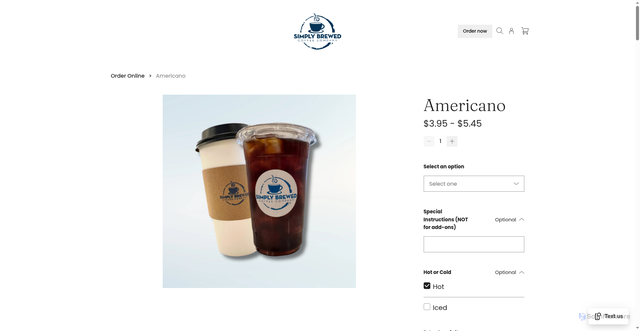 Security scan screenshot of https://www.simplybrewedcc.com/product/americano/42
