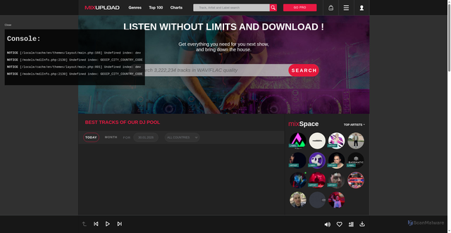 Security scan screenshot of https://cdn3.mixupload.org
