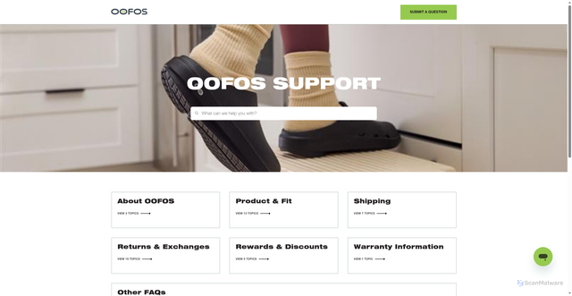 Security scan screenshot of https://oofoshelp.zendesk.com