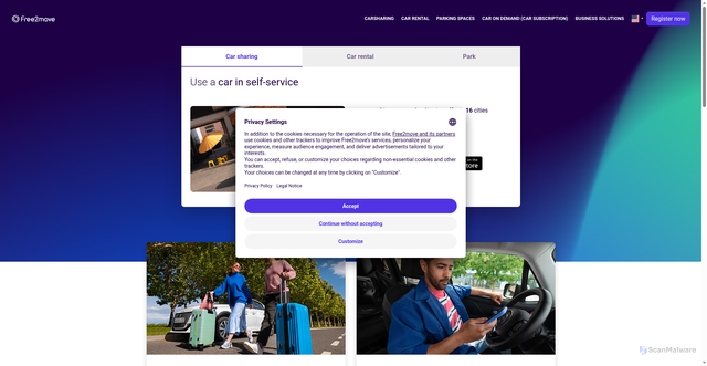 Security scan screenshot of https://www.free2move.com/