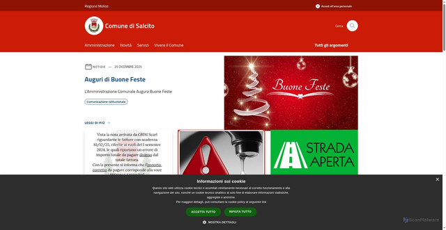 Security scan screenshot of https://www.comunedisalcito.it/