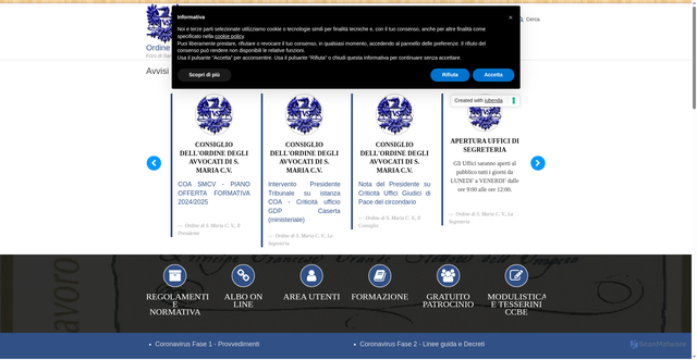 Security scan screenshot of https://www.ordineavvocatismcv.it/
