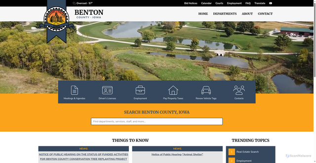 Security scan screenshot of https://bentoncountyia.gov/
