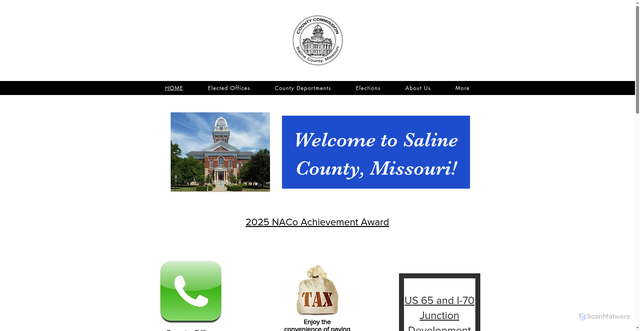 Security scan screenshot of https://www.salinecountymo.gov/