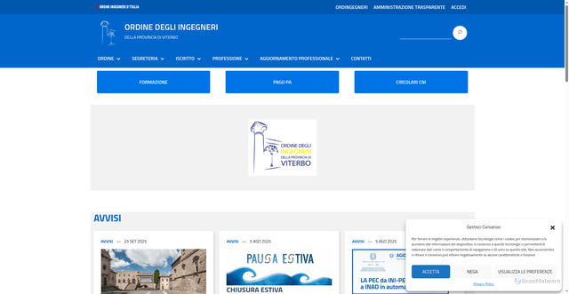 Security scan screenshot of https://viterbo.ordingegneri.it/