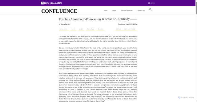 Security scan screenshot of https://confluence.gallatin.nyu.edu/context/independent-project/not-just-the-outfit-what-carolyn-bessette-kennedy-teaches-about-self-possession
