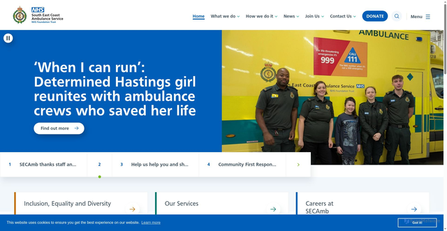Security scan screenshot of https://www.secamb.nhs.uk/