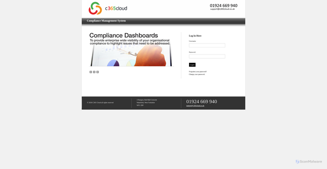 Security scan screenshot of https://midlandheart.c365online.co.uk