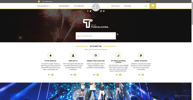 Security scan screenshot of https://www.tuscaloosa.com/