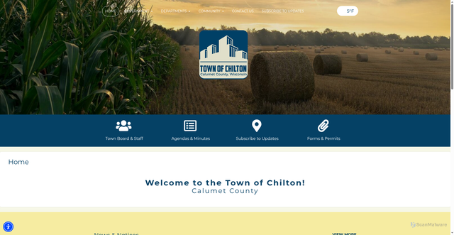 Security scan screenshot of https://townofchiltonwi.gov/