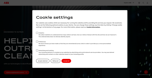 Security scan screenshot of https://campaign.abb.com