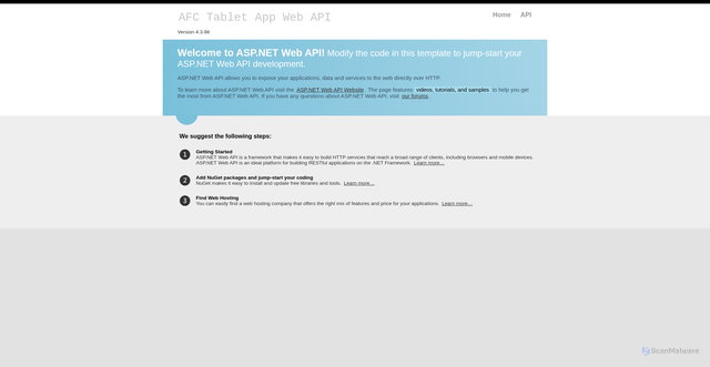 Security scan screenshot of https://afcwebapiprodv5.wtpcenter.com