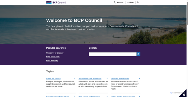 Security scan screenshot of https://www.bcpcouncil.gov.uk/