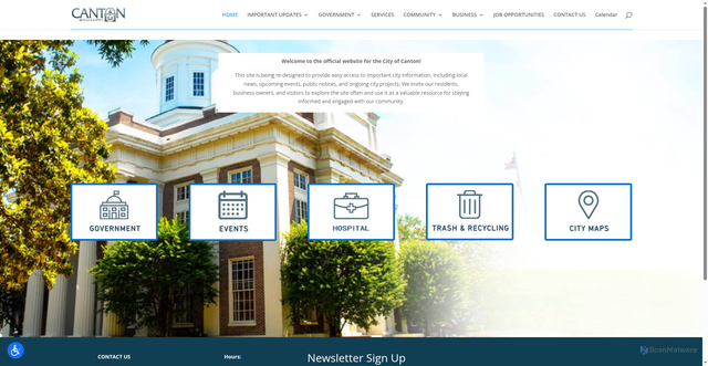 Security scan screenshot of https://cantonms.gov/