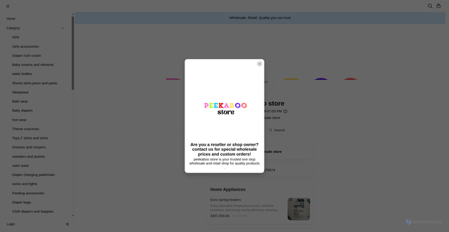 Security scan screenshot of https://peekaboostore.link/