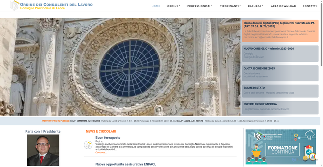 Security scan screenshot of https://www.consulentidellavorolecce.it/