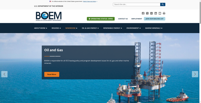 Security scan screenshot of https://www.boem.gov/