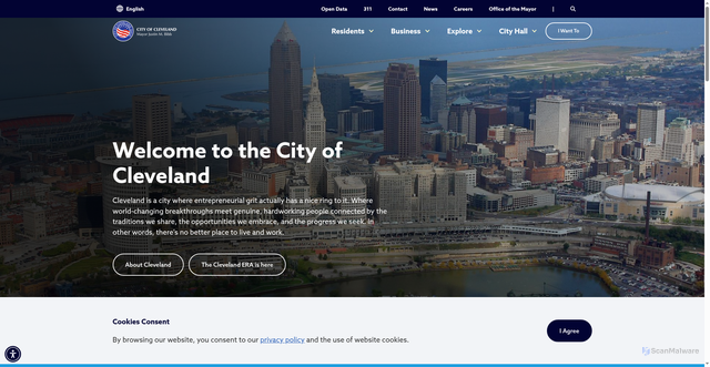 Security scan screenshot of https://www.clevelandohio.gov/