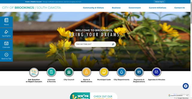 Security scan screenshot of https://cityofbrookings-sd.gov/
