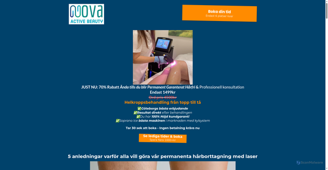 Security scan screenshot of https://novaactivebeautykampanj.se