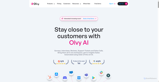 Security scan screenshot of https://olvy.co