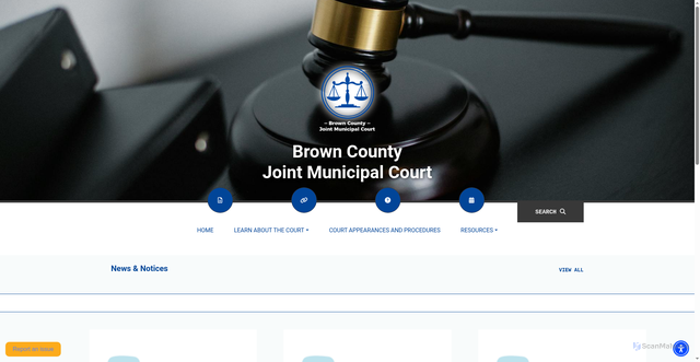 Security scan screenshot of https://brownjmcourtwi.gov/