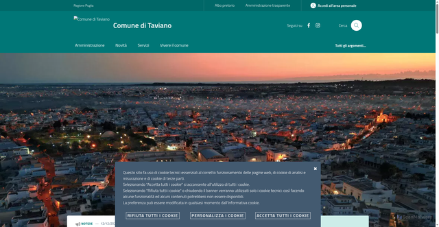 Security scan screenshot of https://www.comune.taviano.le.it/