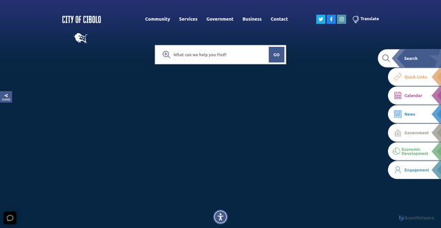 Security scan screenshot of https://www.cibolotx.gov/